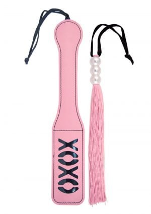 Dominant Submissive Collection XOXO Paddle and Whip - Pink