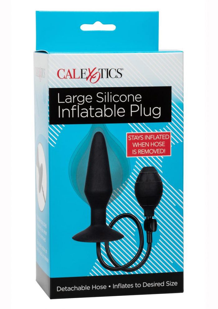Silicone Inflatable Butt Plug - Large - Black