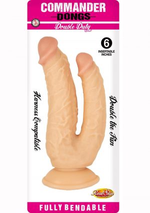 Commander Dongs Double Duty Dildo 6in - Vanilla