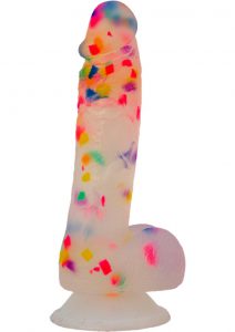 Addiction Party Marty Silicone Dildo With Balls 7.5in - Multi-Color