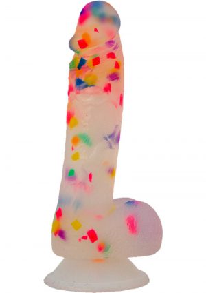 Addiction Party Marty Silicone Dildo With Balls 7.5in - Multi-Color