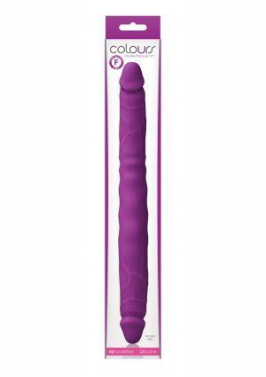 Colours Double Pleasures Silicone Double Dildo 12in - Purple