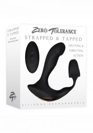 Zero Tolerance Strapped andamp; Tapped Silicone Vibrating Prostate Stimulator With Remote Control - Black