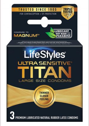 Lifestyles Condom Ultra Sensitive Titan 3 Pack - Extra Large