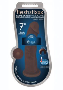 Fleshstixxx Dual Density Silicone Bendable Dong 7 In - Chocolate
