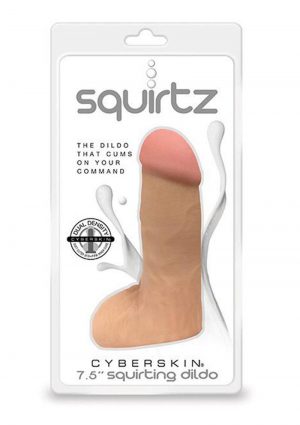 Squirtz CyberSkin Squirting Dildo With Balls Flesh 7.5 Inch
