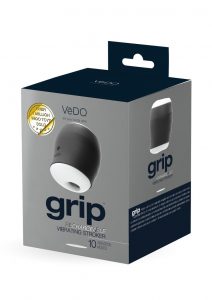 VeDO Grip Rechargeable Silicone Vibrating Sleeve - Just Black/Glow In The Dark