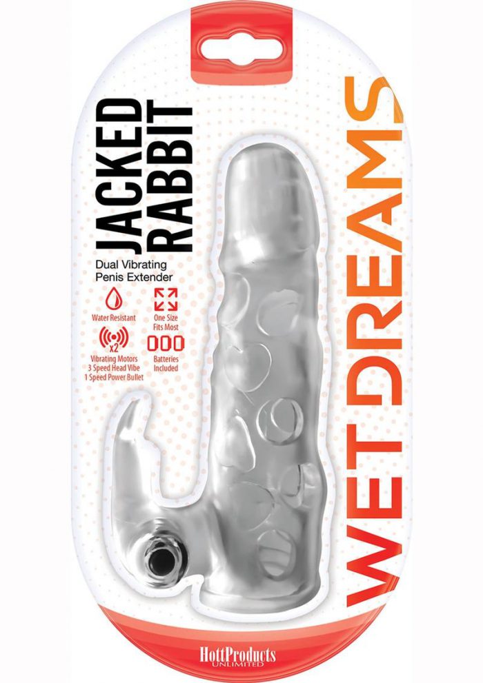 Wet Dreams Jacked Rabbit Silicone Vibrator - Clear