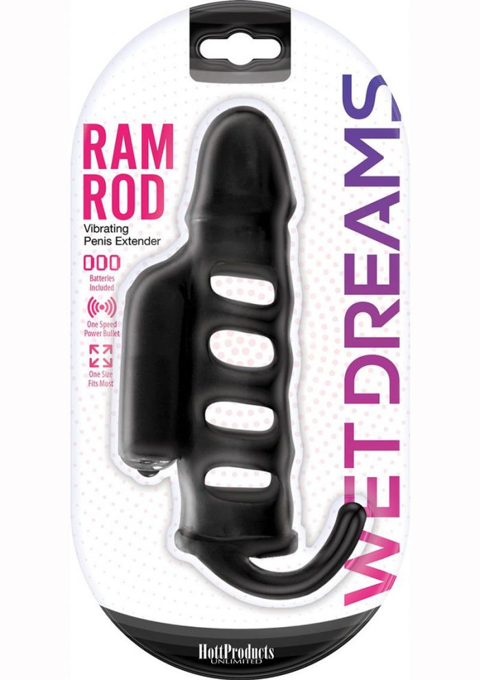 Wet Dreams Ram Rod Silicone Vibrating Anal Probe - Black
