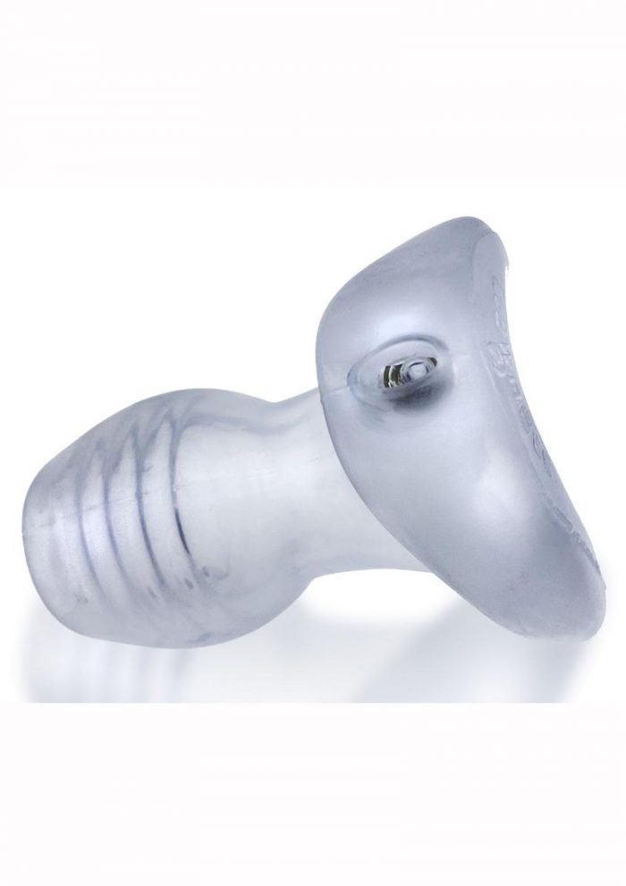 Glowhole 2 Light Up Hollow Silicone Buttplug - Large - Frost/Clear