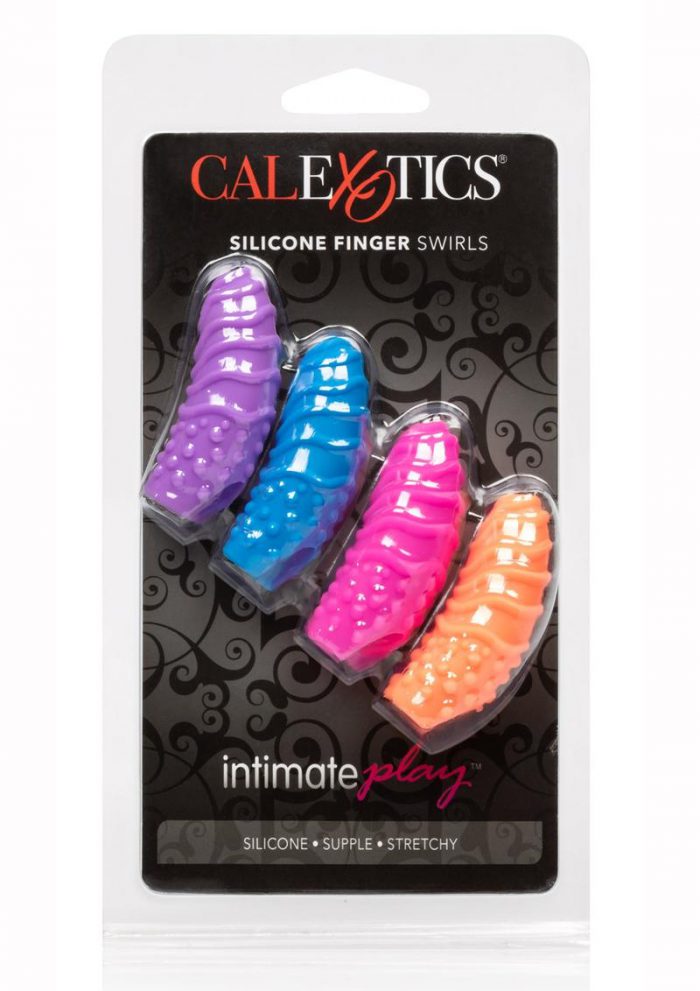 Intimate Play Silicone Finger Swirls Finger Massagers (4 Pack) - Multi-Colored