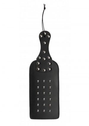 Ouch! Pain Studded Leather Paddle - Black