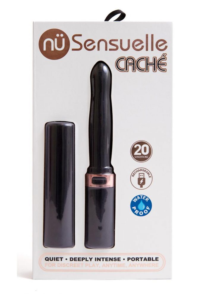 Sensuelle Cache 20 Function Silicone Rechargeable Covered Vibe - Black