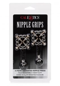 Nipple Grips 4-Point Weighted Nipple Press - Silver/Black