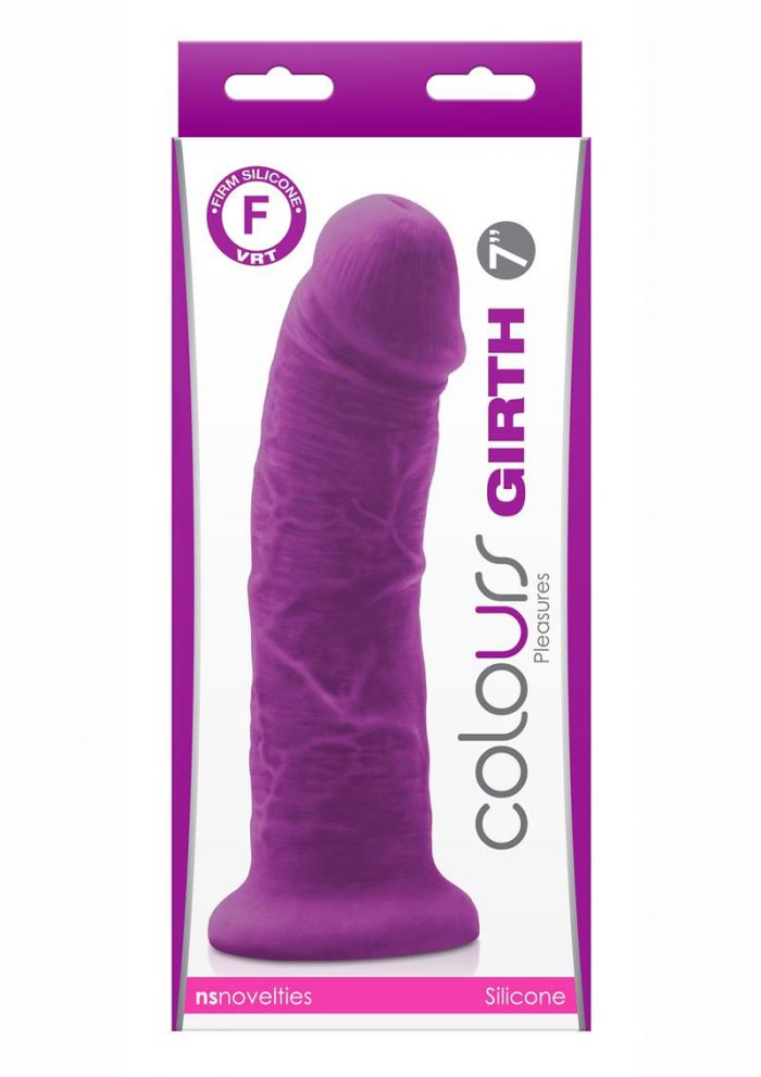 Colours Girth Silicone Dildo 8in - Purple