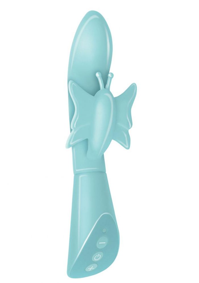 Touch Butterfly Silicone Rechargeable Rabbit - Aqua