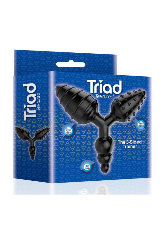 The 9`s - Triad 3 Way Textured Butt Plug - Black