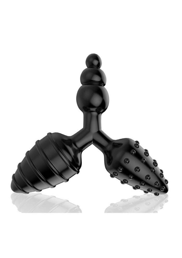The 9`s - Triad 3 Way Textured Butt Plug - Black