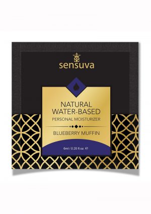 Sensuva Natural Water Based Blueberry Muffin Flavored Lubricant .20oz Foil
