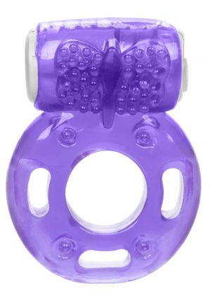 Foil Pack Vibrating Cock Ring - Purple