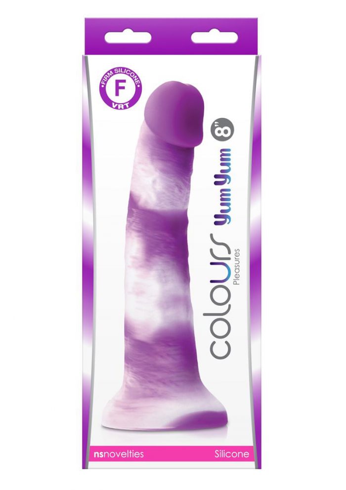 Colours Pleasures Yum Yum Silicone Dildo 8in - Purple