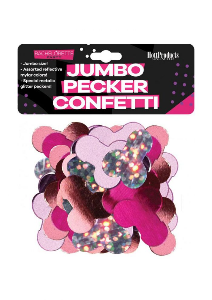 Bachelorette Mylar Party Pecker Confetti Jumbo - Multi-Color