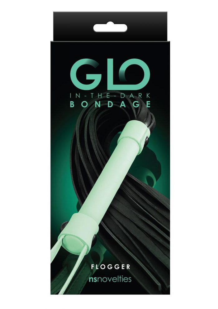 GLO Bondage Glow In The Dark Flogger - Green
