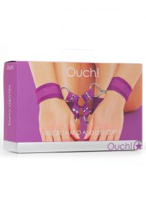 Ouch! Velcro Hand And Leg Cuffs - Purple