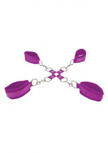 Ouch! Velcro Hand And Leg Cuffs - Purple