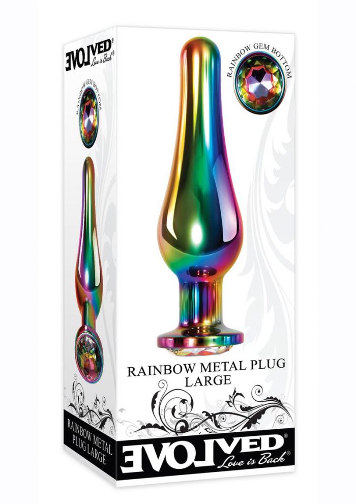 Rainbow Metal Anal Plug - Large