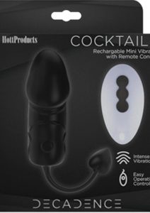 Decadence Cocktailz Silicone Vibrating Plug With Remote Control - Black