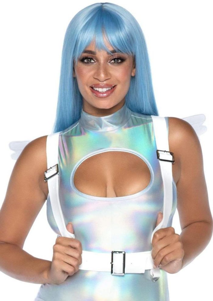 Leg Avenue Furry Angel Wing Body Harness - O/S - White