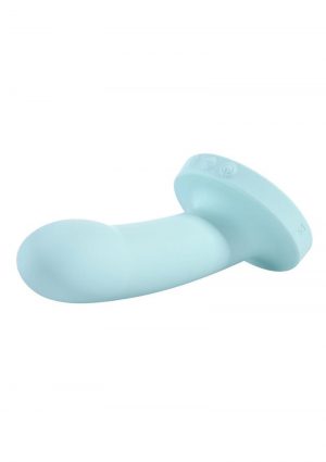 Myst Silicone Curved Dildo with Suction Cup 5in - Blue