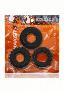 Oxballs Bonemaker Cock Ring Kit (3 Pack) - Black