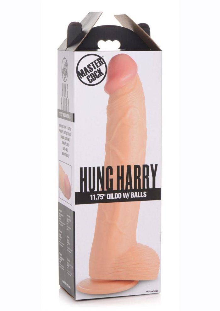 Master Cock Hung Harry Dildo with Balls 11.75in - Vanilla