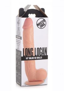 Master Cock Long Logan Dildo with Balls 10in - Vanilla