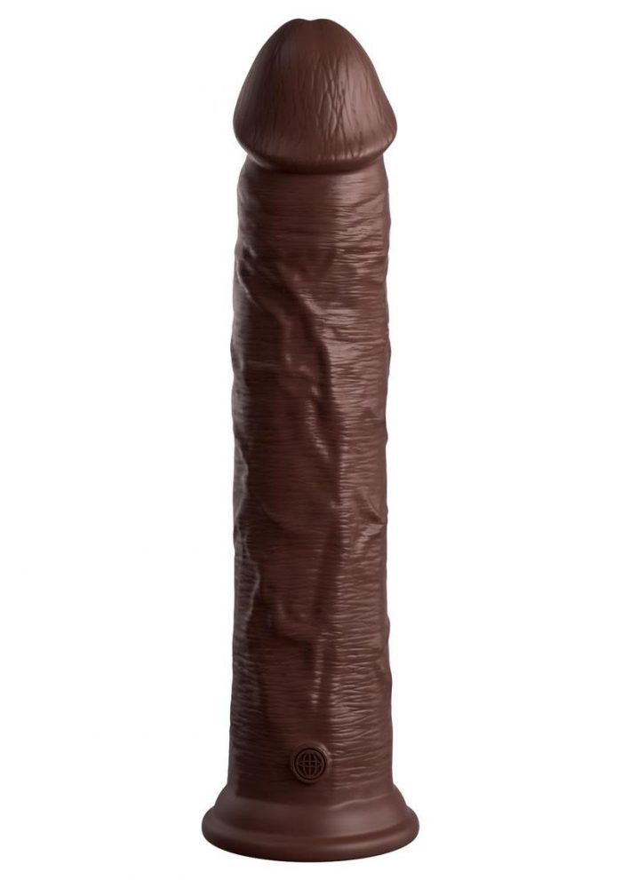 King Cock Elite Dual Density Silicone Dildo 11in - Chocolate