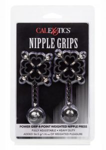 Nipple Grips Power Grip 4-Point Weighted Nipple Press Clamps - Black/Silver