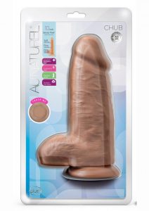 Au Naturel Chub Dildo with Suction Cup 10in - Mocha
