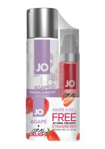 JO Agape 4oz + Oral Delight Strawberry 1 oz.