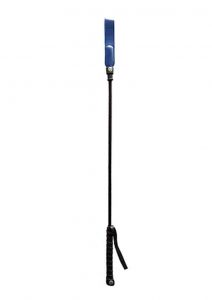 Rouge Leather Riding Crop with Slim Tip - Blue