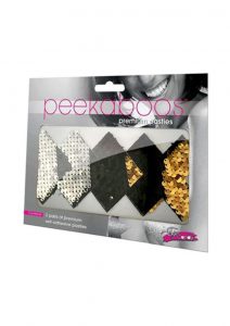 Peekaboos Reversilbe Sequin X Pasties - Black/Gold