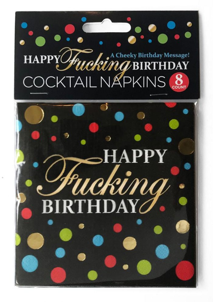 Happy F`n Birthday Napkins (8 per Pack) - Multicolor