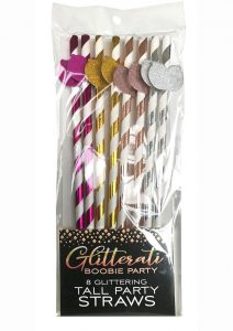 Glitterati Boobie Tall Party Straws (8 per Pack) - Assorted Color