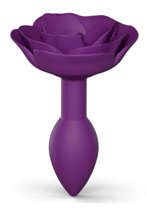 Open Roses Silicone Anal Plug - Small - Purple Rain