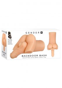 Gender X Backdoor Bash Stroker with Vibrating Cock Ring - Vanilla