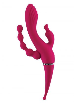 Gender X Four by Four Rechargeable Silicone Quadruple Stimulating Vibrator - Red