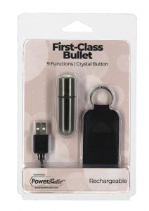 PowerBullet First Class Rechargeable Mini Bullet with Crystal - Gun Metal