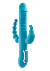 Adam andamp; Eve Eve`s Thrusting Triple Joy Rechargeable Silicone Rabbit - Blue