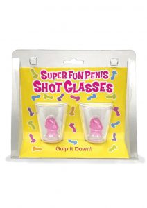 Super Fun Penis Shot Glasses (2 per Set) - Clear/Pink